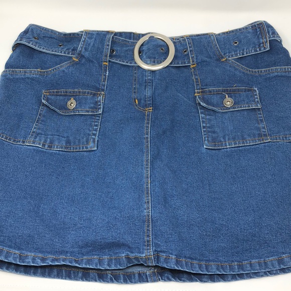 denim skirt with attached shorts
